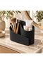 Wave Desk Organizer 18 cm, Modern Countertop Caddy for Pens, Makeup Brushes and Skincare, Black - 3