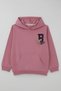 Girls' Sweatshirt with Cute Little Bears Printed on the Back Detail, Ages 8–14, Rose Pink