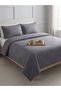 Siena Textured Double Duvet Cover Set - Anthracite Gray - 4