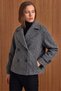 Oversized Short Coat with Jacket Collar, DARK GRAY 3204