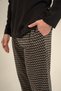 Men's black 100% cotton long sleeve pajama set, buttoned bicycle collar, pocket detailed - 5