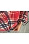 Red Jacket with Collar Detail and Checked Pattern - 4