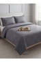 Siena Textured Double Duvet Cover Set - Anthracite Gray - 3