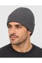 Unisex Winter Beanie with Metal Monogram Logo, Corded Fabric, Double-Cuffed - 2