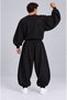 Battal Boy Unisex Crew Neck Oversized Sweatshirt, Black - 2