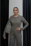 Women's Stylish Snap-Fastened Knit Set with Buckle Detail - 2