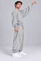 Oversized Sweatshirt with Wide Sleeves and a Crew Neck, S–12XL, Gray - 6
