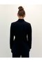 Premium shawl collar double-breasted gold buttoned jacket high-waisted black two-piece suit - 5