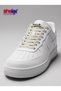 Flat Metal Capsule-Locked Smart Shoelace - White with Glittery Gold