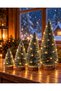 New Year's Tree Set with Snow Effect: 1 LED + (1 x 25 cm, 1 x 20 cm, 1 x 15 cm, 1 x 10 cm) – Set of 4 Fir Trees - 3
