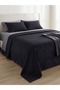 Siena Textured Double Duvet Cover Set - Anthracite Gray - 3