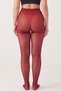 Women's Burgundy Polka Dot 15 Denier Loose-Fit Pantyhose - 4