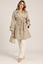Women's Button-Front Double-Breasted Wrap Neckline Trench Coat