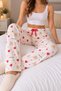Women's Pajama Bottoms with a 2-Piece Cotton-Blend Light Satin Ribbon Detail and Small Teddy Bear Print - 4