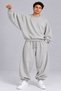 Oversized Sweatshirt with Wide Sleeves and a Crew Neck, S–12XL, Gray - 4