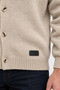Stone Low Shoulder Soft Textured V Neck Men's Knitwear Cardigan |   Mew5111322-1 - 3
