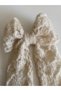 Ecru Patterned Knitted Buckled Hair Clip - 3