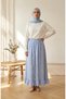 Elastic-Waisted Polka Dot Skirt 0306-04 Blue - 2