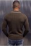 Seka 331 Men’s Collar-Front Striped Knit Sweater / Polo Collar Slim Fit Stretch Knit Sweater - 3