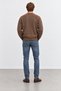 Coffee Off-Shoulder Soft Textured V-Neck Men's Knit Cardigan |   Mew5111322-1 - 5