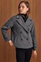 Oversized Short Coat with Jacket Collar, DARK GRAY 3204 - 2