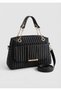 BLACK Women's Zipper-Closure Shoulder Bag