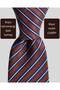 Navy Blue and Blue Striped Brown Silk Tie – 7.5 cm wide - 2