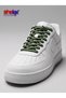 Flat Metal Capsule-Lock Smart Shoelace - Black with Neon Green Stripes