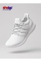 Smart Shoe Laces with Round Metal Capsule Clasp - Mottled White