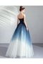 Rochie de seară lungă, bleumarin, cu degrade - 2