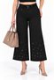Plus-Size Women's High-Waisted Floral Print Wide-Leg Cotton Stretch Fabric Ankle-Length Pants, Black, Sizes 42–48