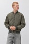 Men's Bomber Jacket with Zipper, Ribbed, Khaki, Transitional - 2