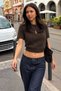Women's Short-Sleeve Basic Comfort Fit Knit Blouse - 6