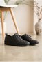 Women's Genuine Leather Laser-Cut Patterned Lace-Up Comfort Sneaker with Heel Stops - 2