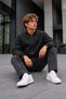 Men's Black Everyday Raincoat with Zipper - 5