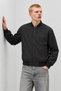 Men's Zipper-Front Transitional Ribbed Black Bomber Jacket - 3
