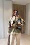 Green/Brown - Mountain Print Zipper-Front Plush Jacket Green/Brown - 2
