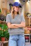 Women's Crew Neck Casual Short-Sleeve Black Knit Sweater - 5