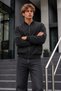 Men's Black Everyday Raincoat with Zipper - 3
