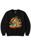 Retro Nature Frequency – Sweatshirt with Geometric Circles and Mountain and Forest Scenery