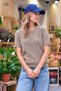Women's Crew Neck Casual Short-Sleeve Black Knit Sweater - 2