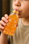 CAT PET BOTTLE School Picnic Fruit Juice Smoothie Detox Ginger Clear Plastic Empty Leak-Proof Beverage Bottles, 10-Pack - 4
