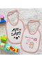 BK Kids Uncle-Printed 2-Pack Pink Baby Bibs - 1 - 2