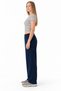 Women's navy blue loose-fit cotton sweatpants with adjustable waistband and pockets. - 4