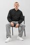 Men's Zipper-Front Transitional Ribbed Black Bomber Jacket - 4