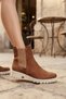Women's Taba Suede Chelsea Boots with Elastic Side Panels, Cream, thick sole, casual short boots - 5