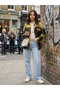 Women's Yellow and Black Plaid Oversized Carpenter Shirt Jacket - Shacket - 2
