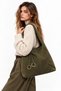 Large, loose-fitting women's shoulder bag with suede lining - 2