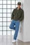 Men's Soft-Textured Winter Khaki Fleece-Lined Half-Zip Coat - 6