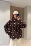 Dark Brown/Ecru - Polka Dot Zipper Jacket Dark Brown/Ecru - 5